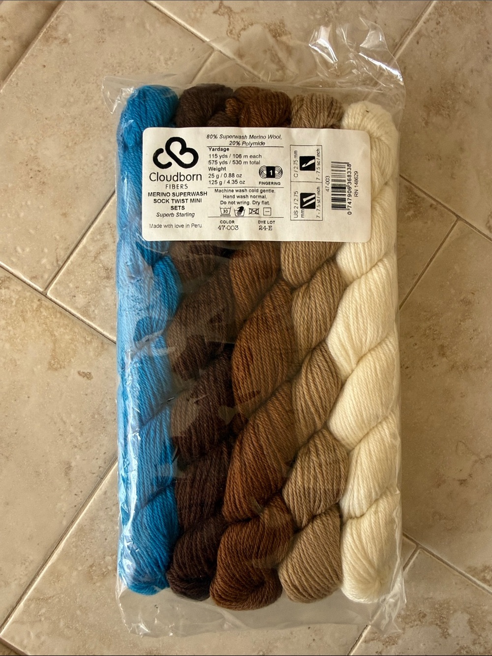 Cloudborn Fibers Merino Superwash Multi-Color Sock Twist Mini Yarn Set -